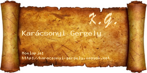 Karácsonyi Gergely névjegykártya